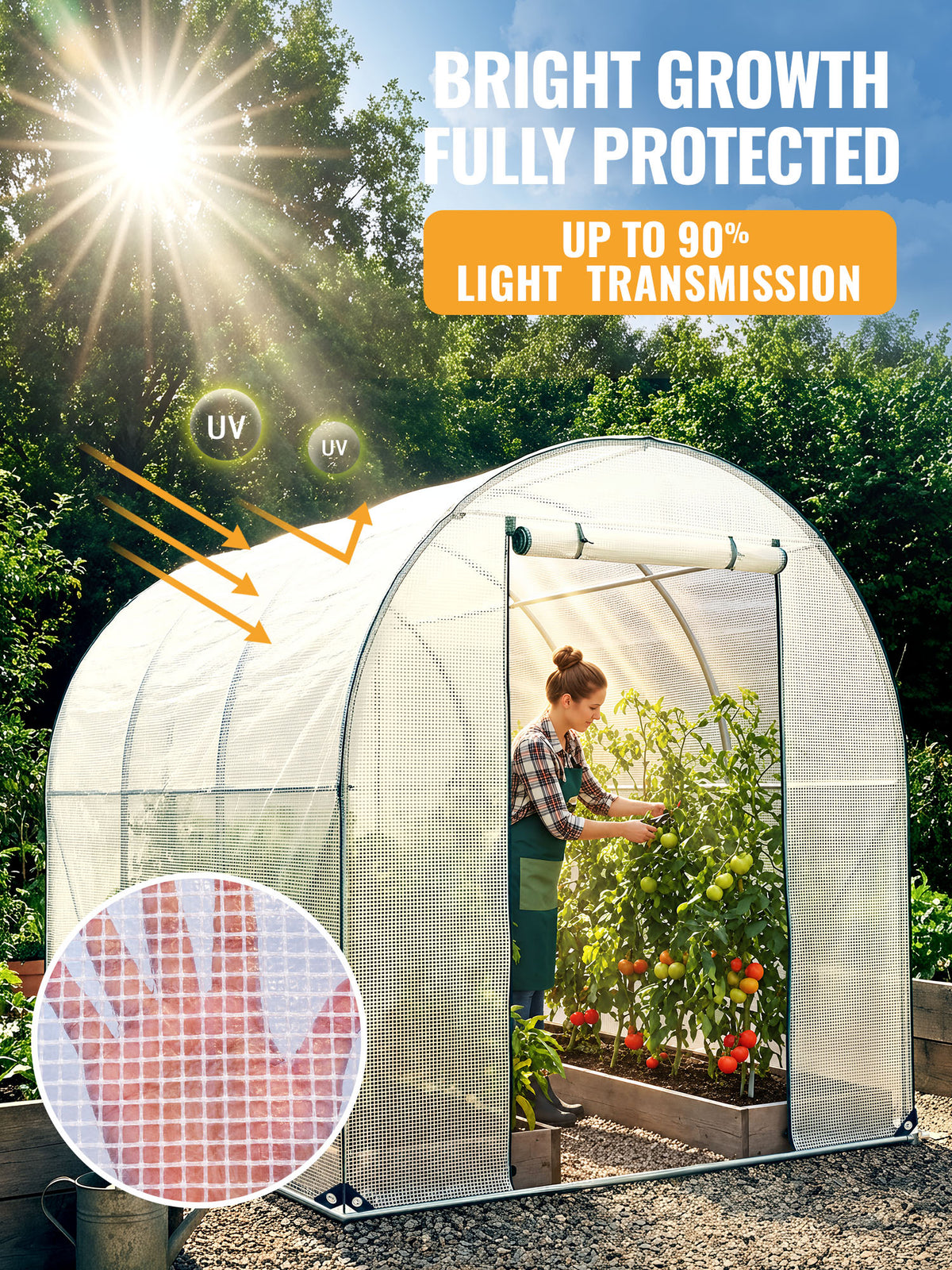 OnBrand 16Mil Heavy Duty Greenhouse Cover with Grommets (16x18FT)