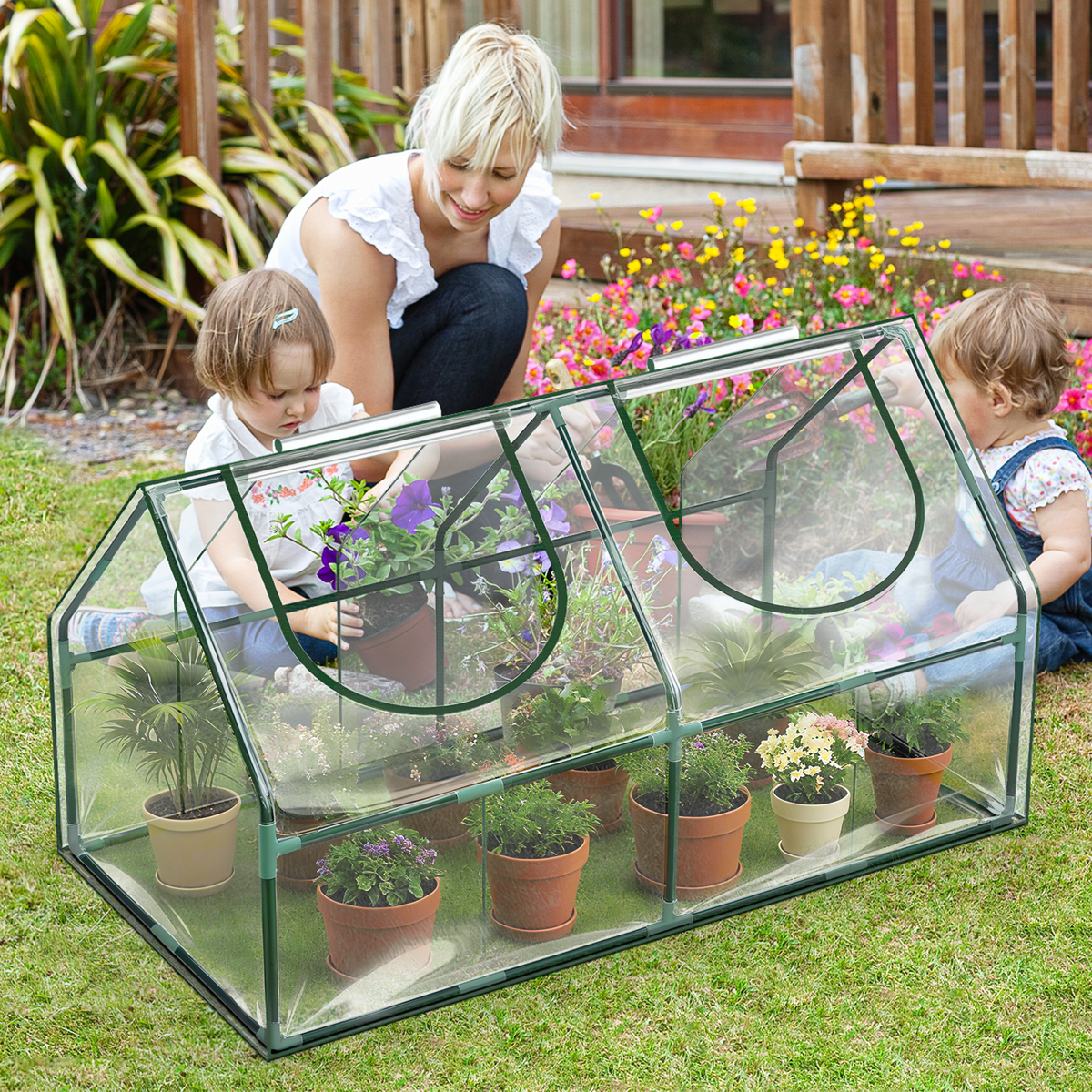 OnBrand 64.96" x 33.07" x 35.43" Portable Mini Greenhouse for Outdoors