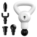3000 PPM Deep Tissue (Compact Size) Massager with 4 Massage Heads and 4 Intensity Levels, Quiet Muscle Massage Gun (Black/White)