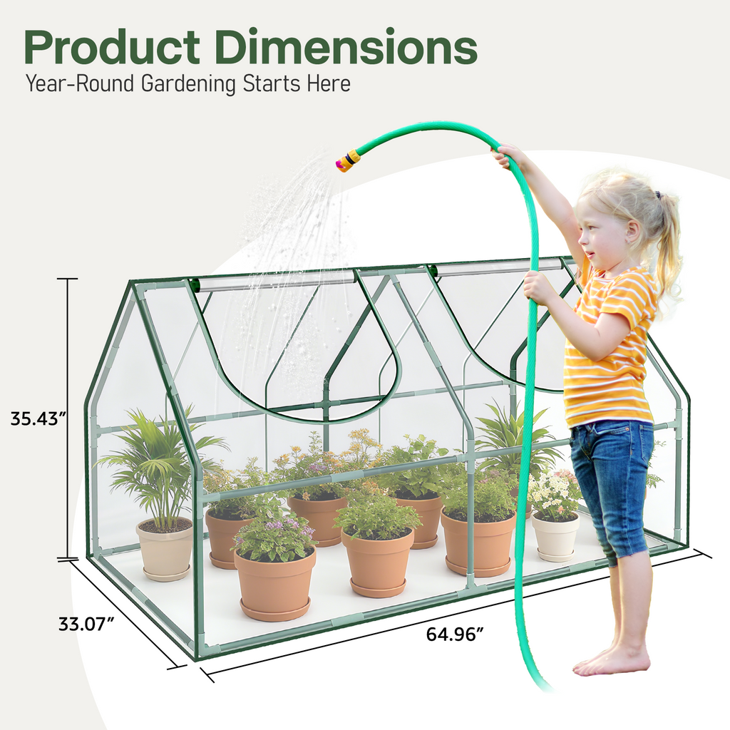 OnBrand 64.96" x 33.07" x 35.43" Portable Mini Greenhouse for Outdoors