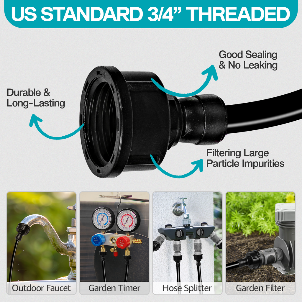 OnBrand 150FT Mister for Outside Patio with 55 Brass Nozzles and 5 T-Joints