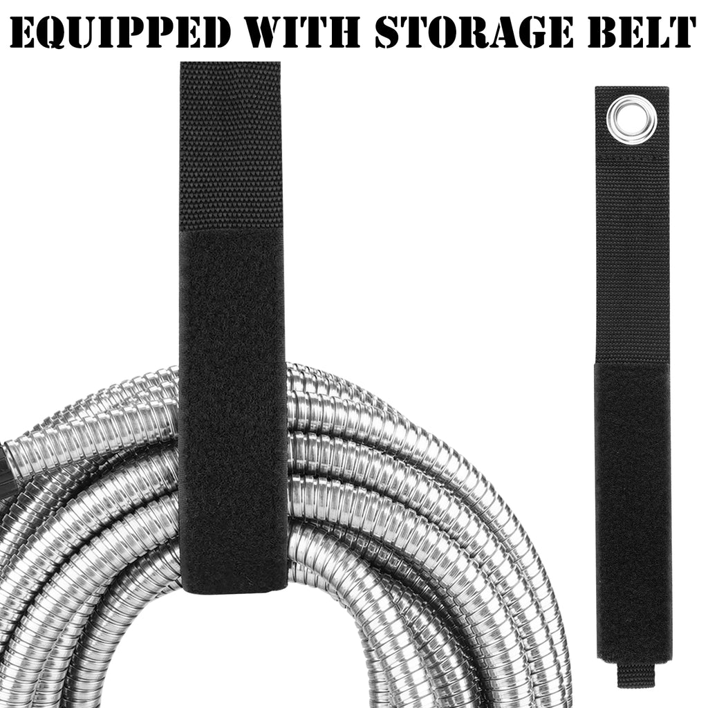 Mighty Garden Hose - Stainless Steel Garden Hose Tough/Durable, No Kinks/Tangles, Storage Strap Included