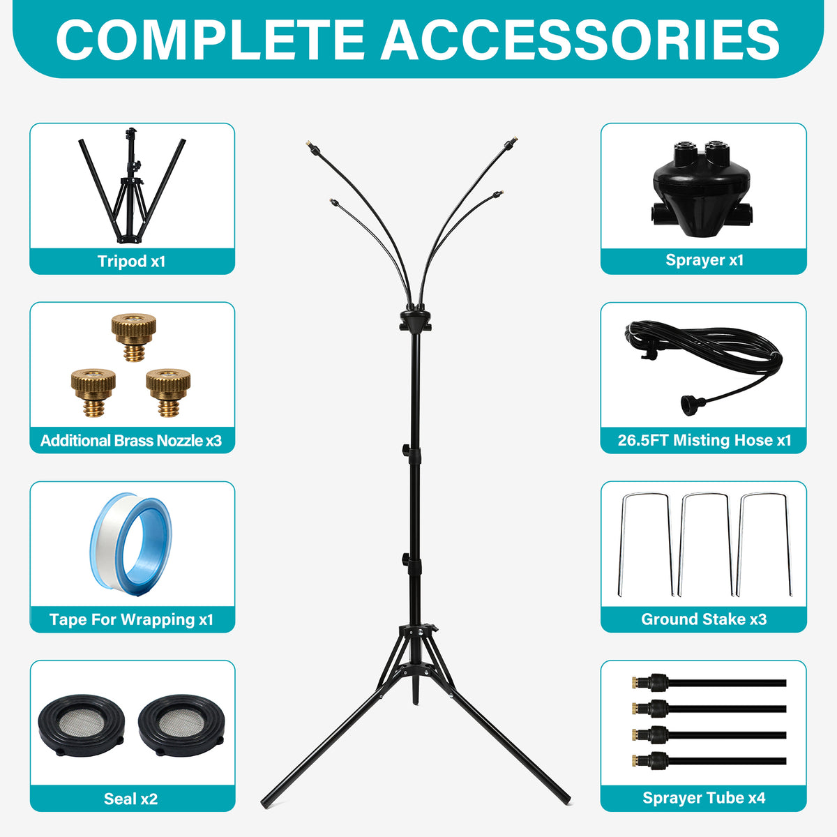 OnBrand Standing Misters for Outside Patio 5.25FT Stand Misting System