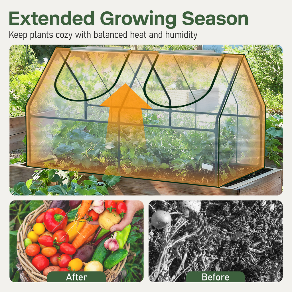 OnBrand 64.96" x 33.07" x 35.43" Portable Mini Greenhouse for Outdoors