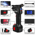 Air Pump 12V Cordless Portable Compressor for Car/Bike Tires/Inflatable with Li-Ion Battery & Cigarette Light Plug-in Cord