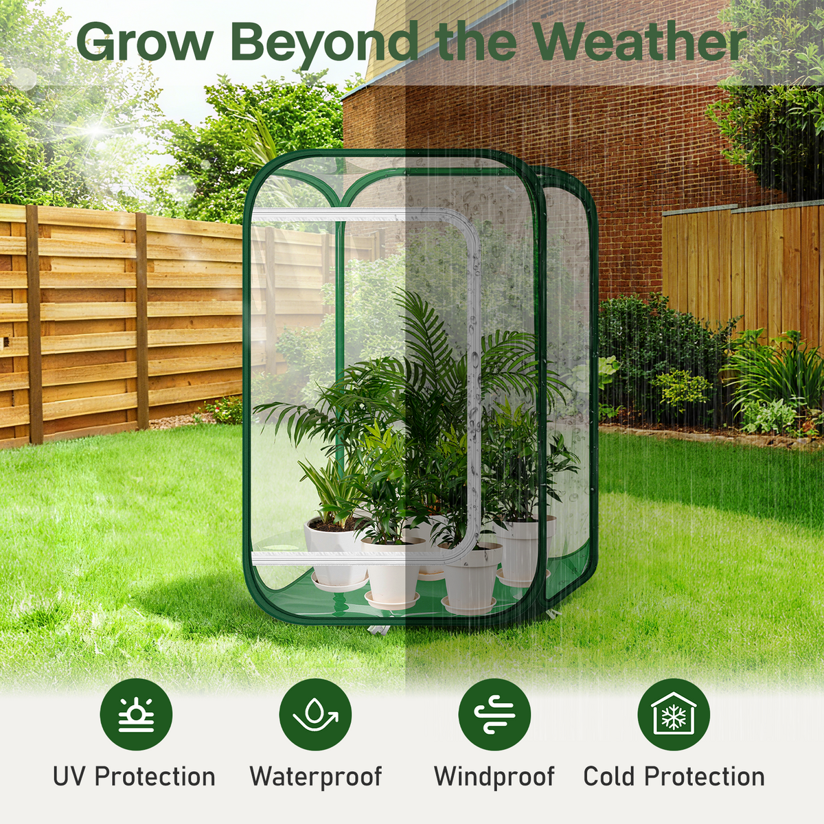 OnBrand 24.65" x 24.65" x 35.59" Portable Pop Up Greenhouse for Outdoors