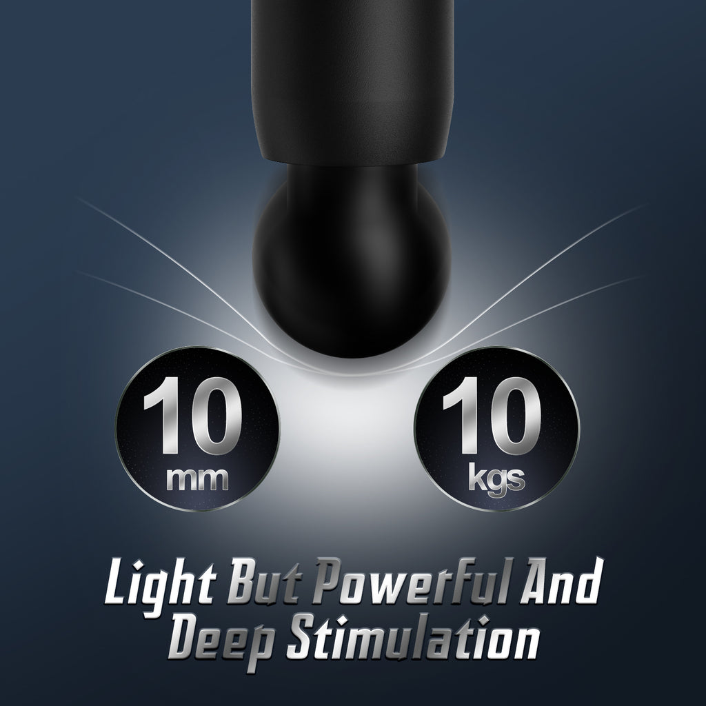 3000 PPM Deep Tissue (Compact Size) Massager with 4 Massage Heads and 4 Intensity Levels, Quiet Muscle Massage Gun (Black/White)