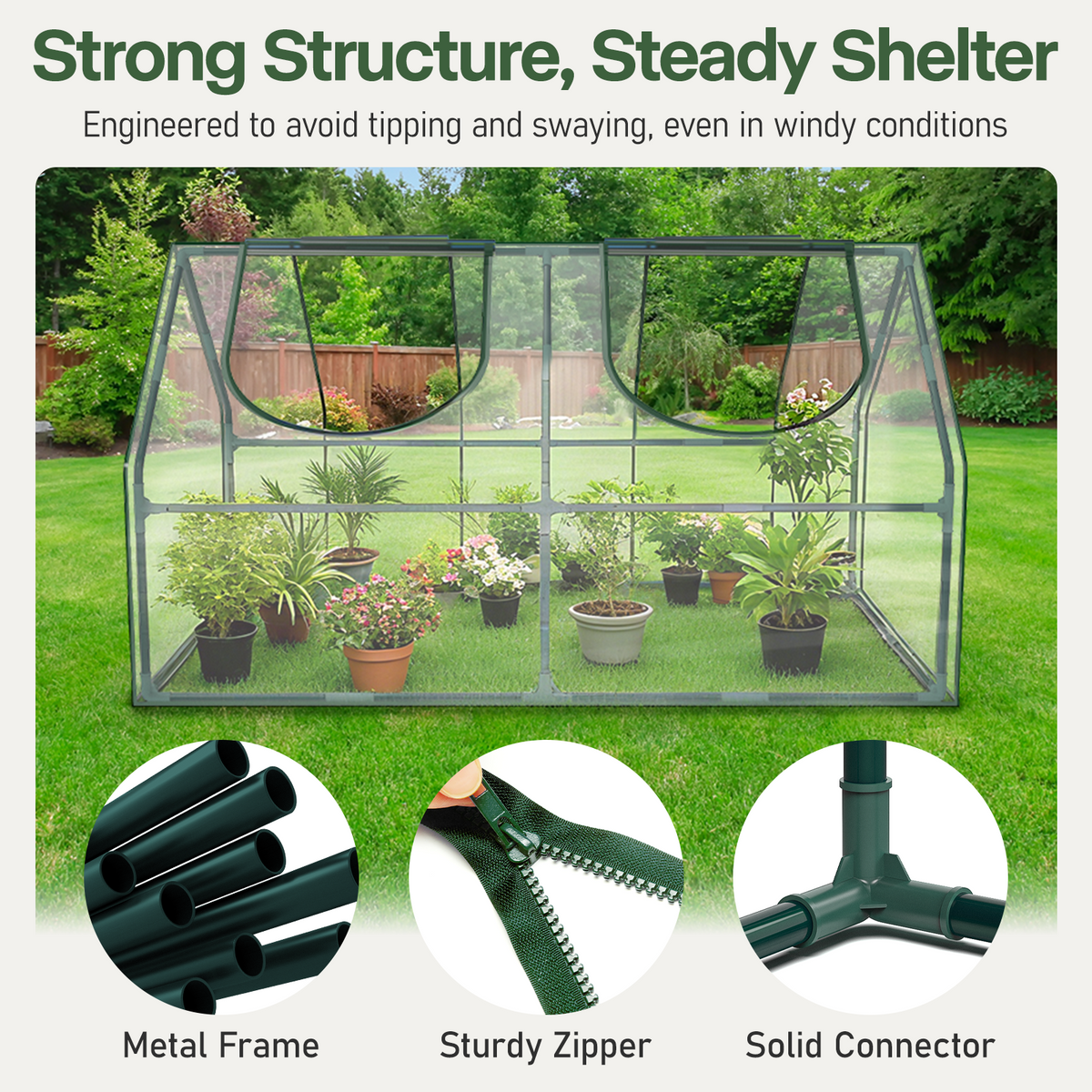 OnBrand 64.96" x 33.07" x 35.43" Portable Mini Greenhouse for Outdoors