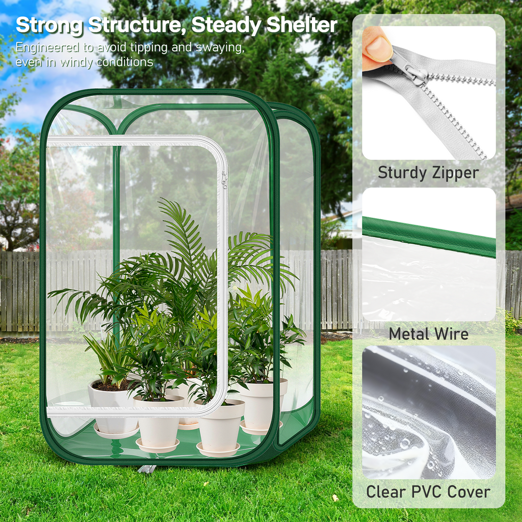 OnBrand 24.65" x 24.65" x 35.59" Portable Pop Up Greenhouse for Outdoors