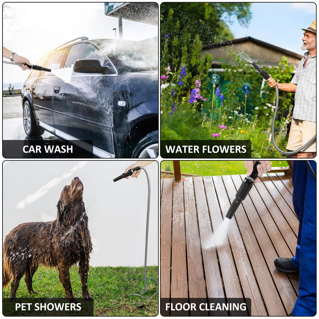 Mighty Garden Hose - Stainless Steel Garden Hose Tough/Durable, No Kinks/Tangles, Storage Strap Included