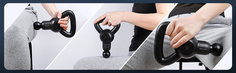 3000 PPM Deep Tissue (Compact Size) Massager with 4 Massage Heads and 4 Intensity Levels, Quiet Muscle Massage Gun (Black/White)