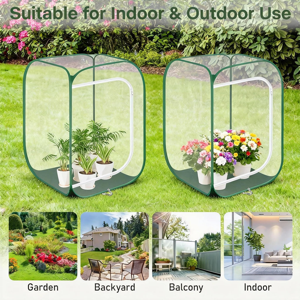 OnBrand 2-Pack 24.65" x 24.65" x 35.59" Pop Up Mini Greenhouse for Winter