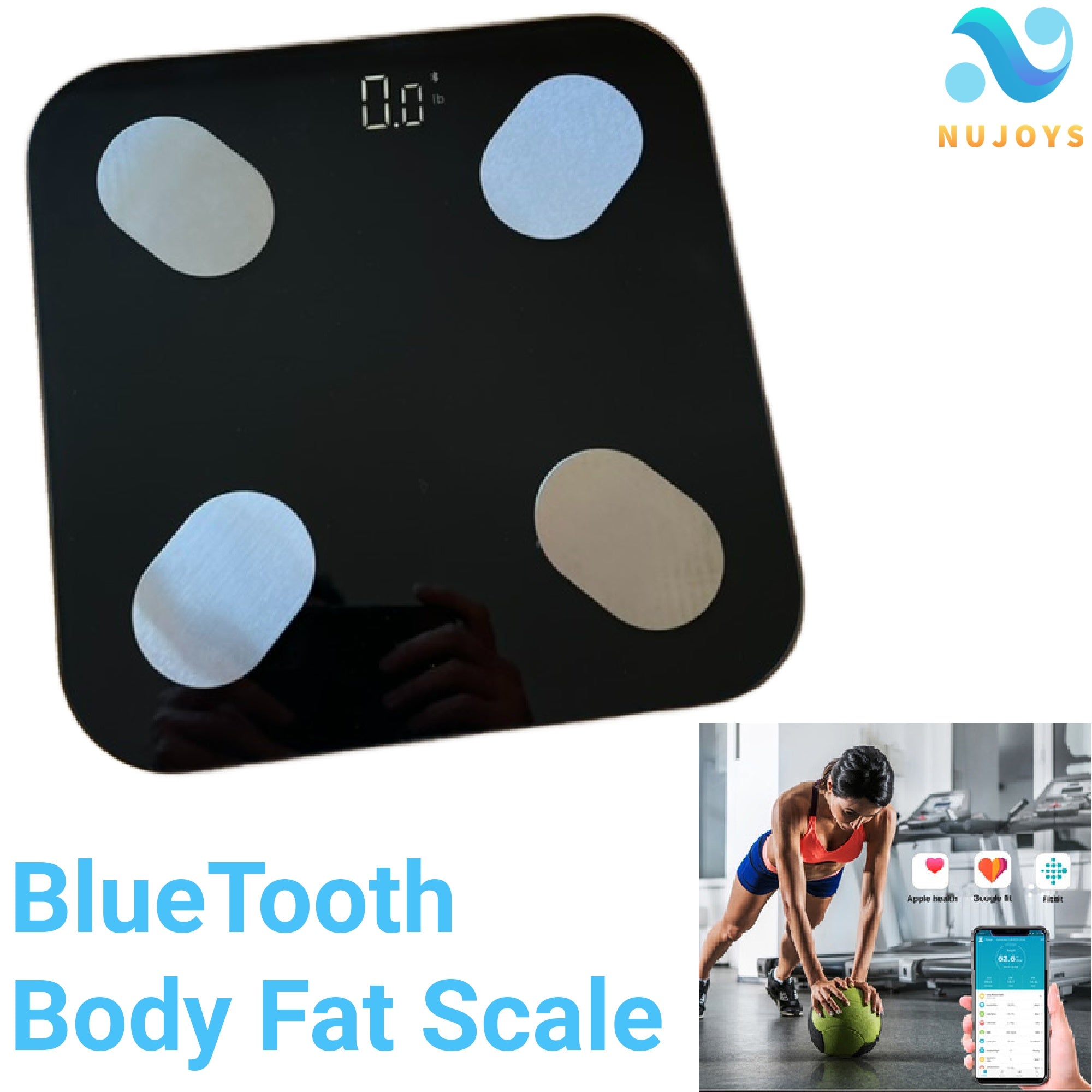 Bluetooth Fitness Scale - Track 18 Body Metrics with Free Mobile App for Ultimate Health Monitoring